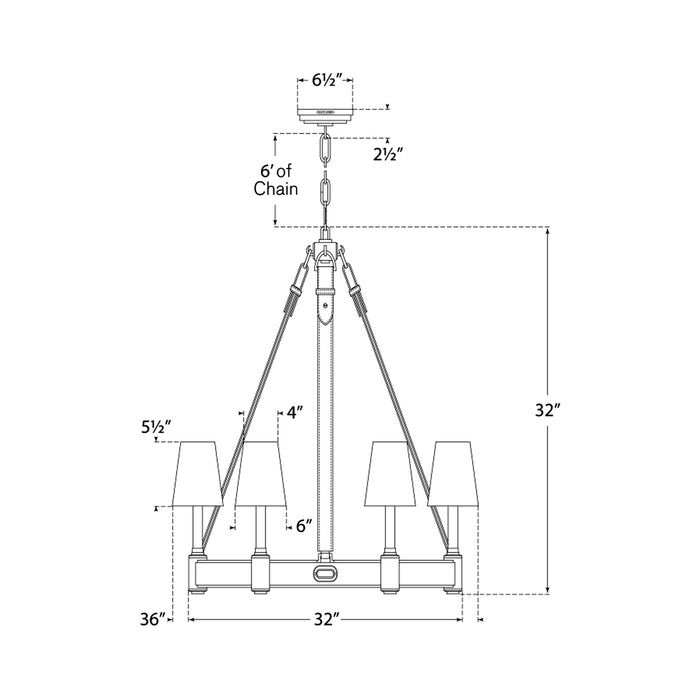 Riley Chandelier - line drawing.