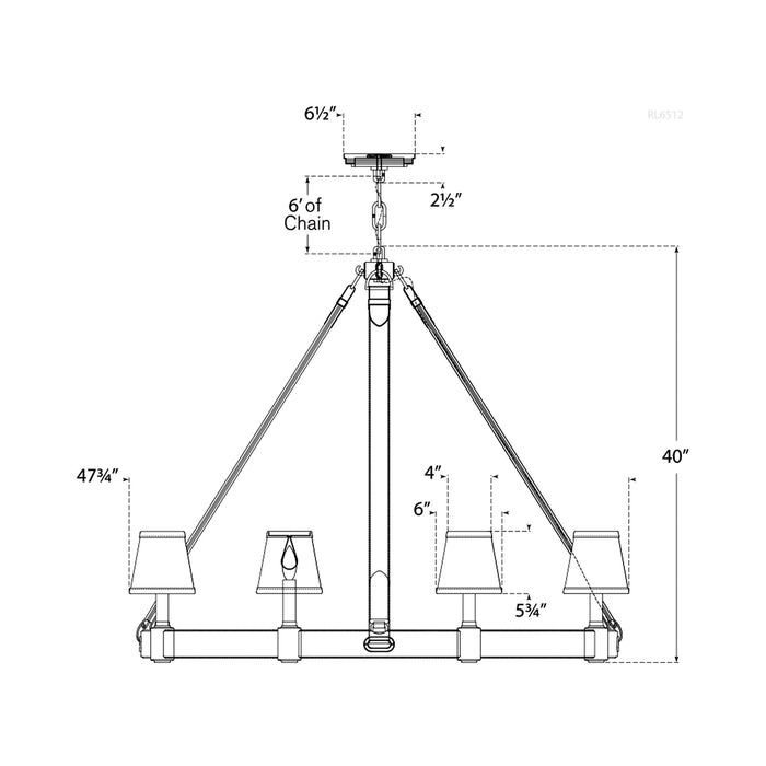 Riley Chandelier - line drawing.