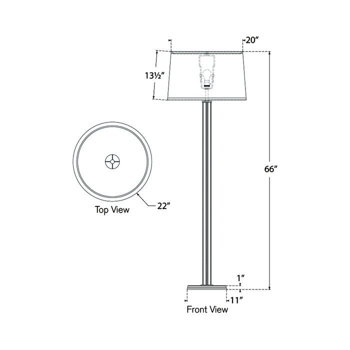 Riley Floor Lamp - line drawing.