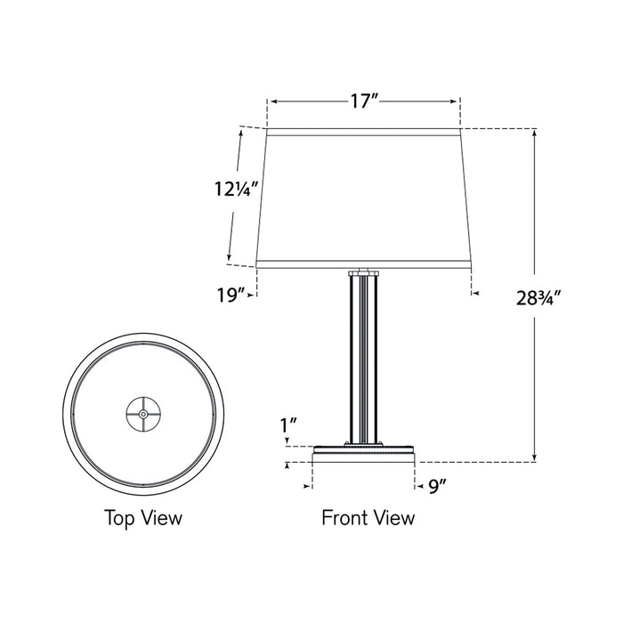 Riley Table Lamp - line drawing.