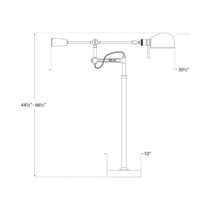 RL '67 Floor Lamp - line drawing.