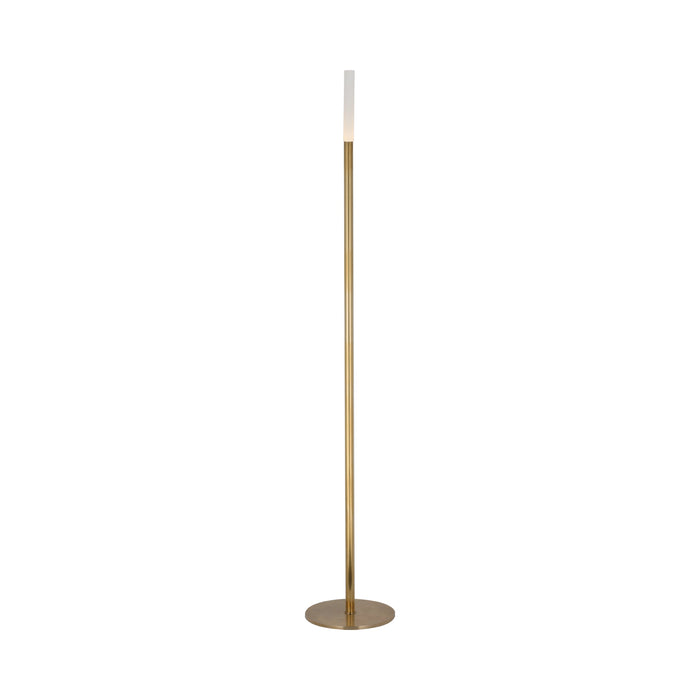 Rousseau LED Floor Lamp in Antique-Burnished Brass.