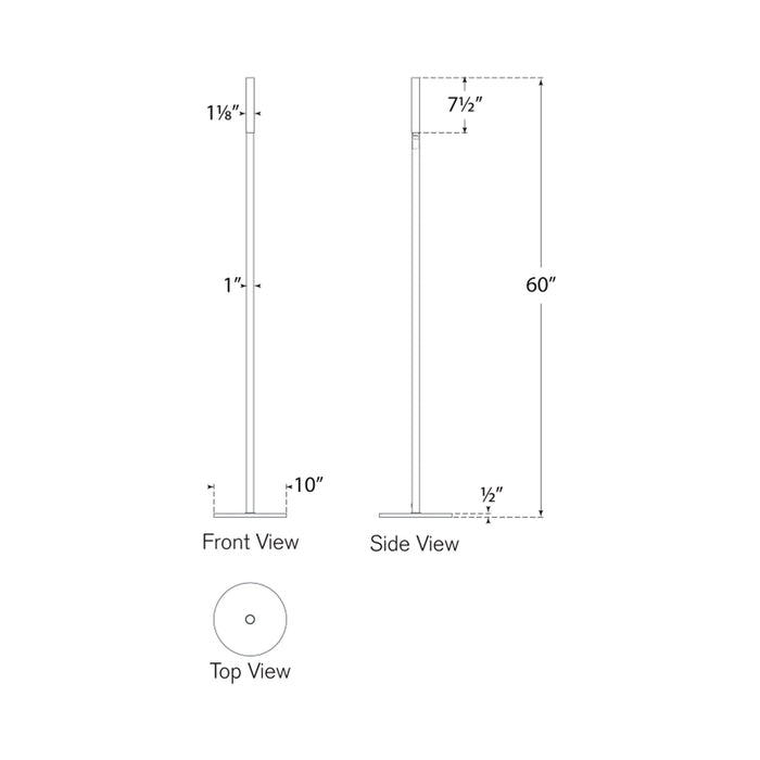 Rousseau LED Floor Lamp - line drawing.