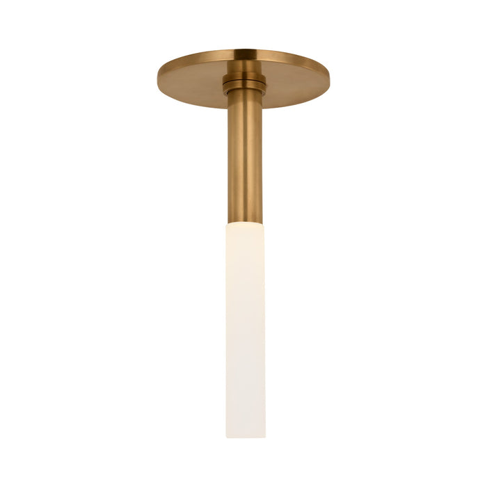 Rousseau LED Flush Mount Ceiling Light in Antique-Burnished Brass.