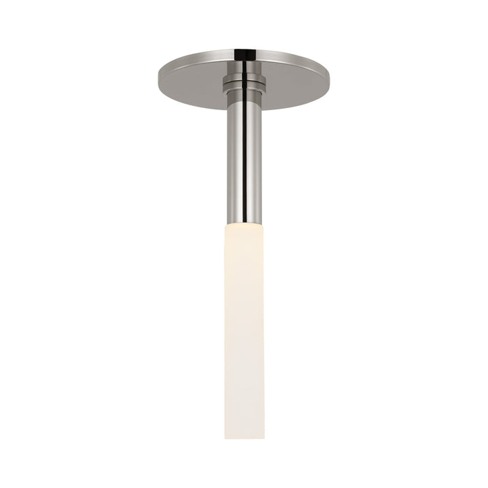 Rousseau LED Flush Mount Ceiling Light in Polished Nickel.