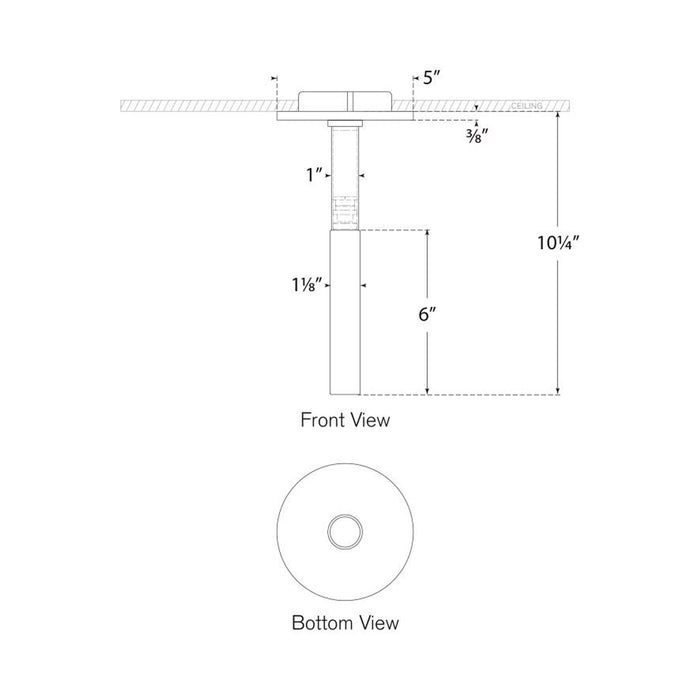 Rousseau LED Flush Mount Ceiling Light - line drawing.