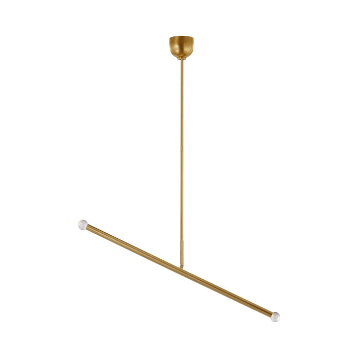 Rousseau LED Linear Chandelier in Antique-Burnished Brass (Clear Glass).