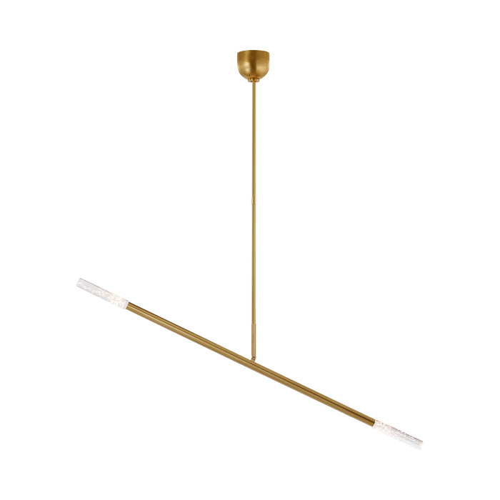 Rousseau LED Linear Chandelier in Antique-Burnished Brass (Seeded Glass).