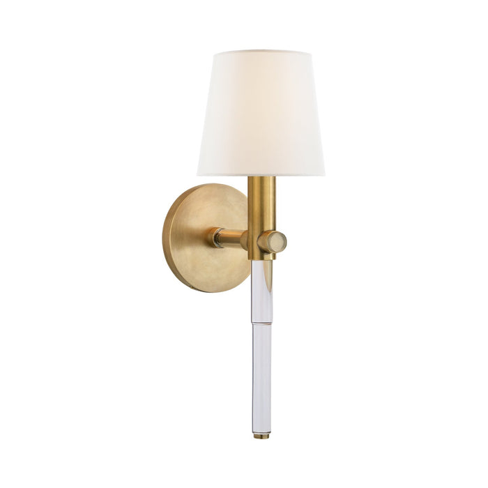 Sable Bath Wall Light in Crystal/Brass.