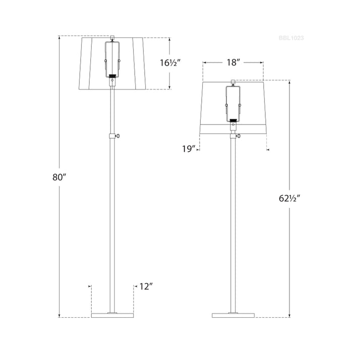 Simple Floor Lamp - line drawing.