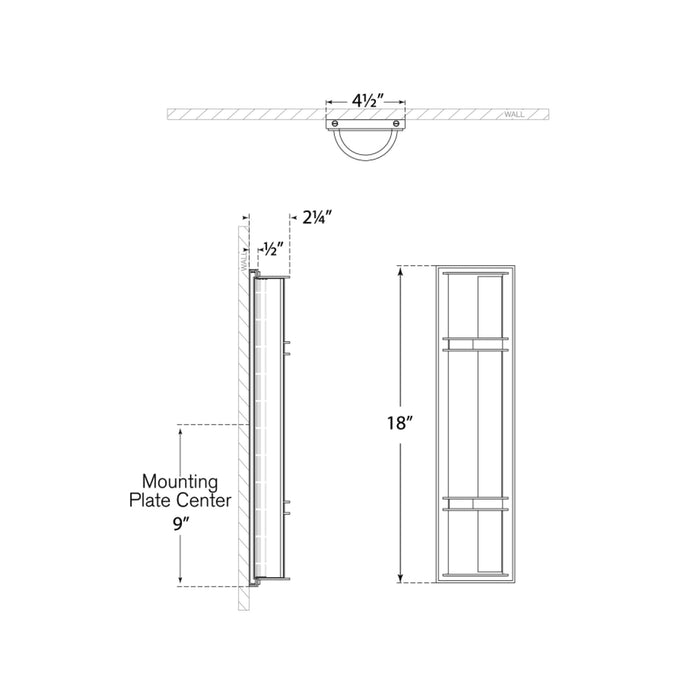 Strever LED Bath Wall Light - line drawing.