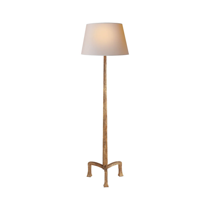 Strie Floor Lamp in Gilded Iron.