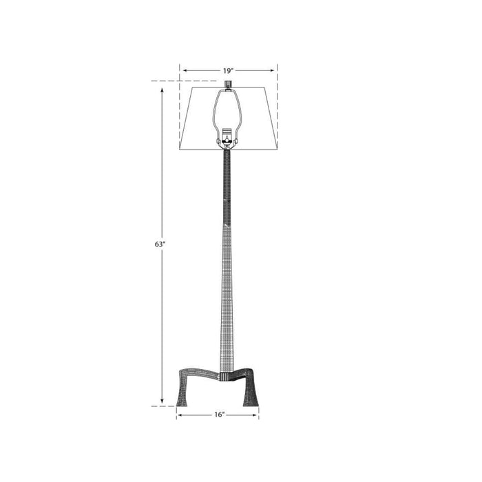 Strie Floor Lamp - line drawing.