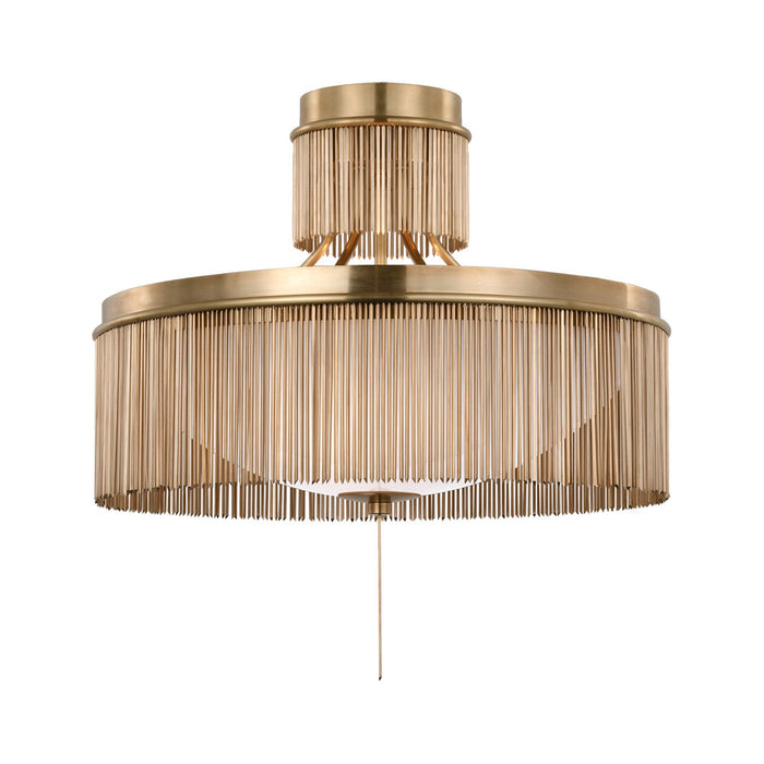 Sutton Flush Mount Ceiling Light in Antique-Burnished Brass (21-Inch).