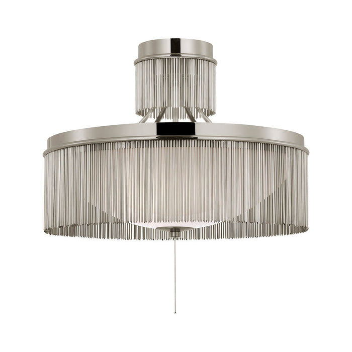 Sutton Flush Mount Ceiling Light in Polished Nickel (21-Inch).