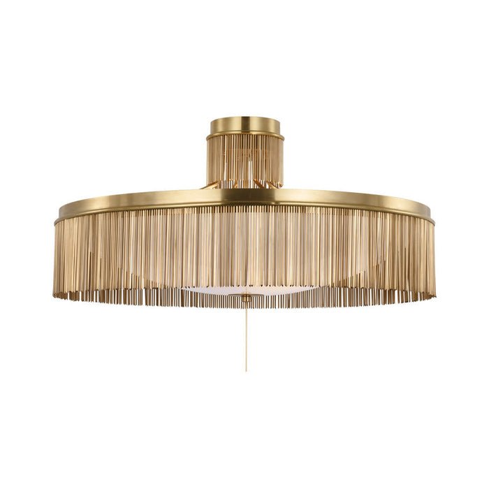 Sutton Flush Mount Ceiling Light in Antique-Burnished Brass (32-Inch).