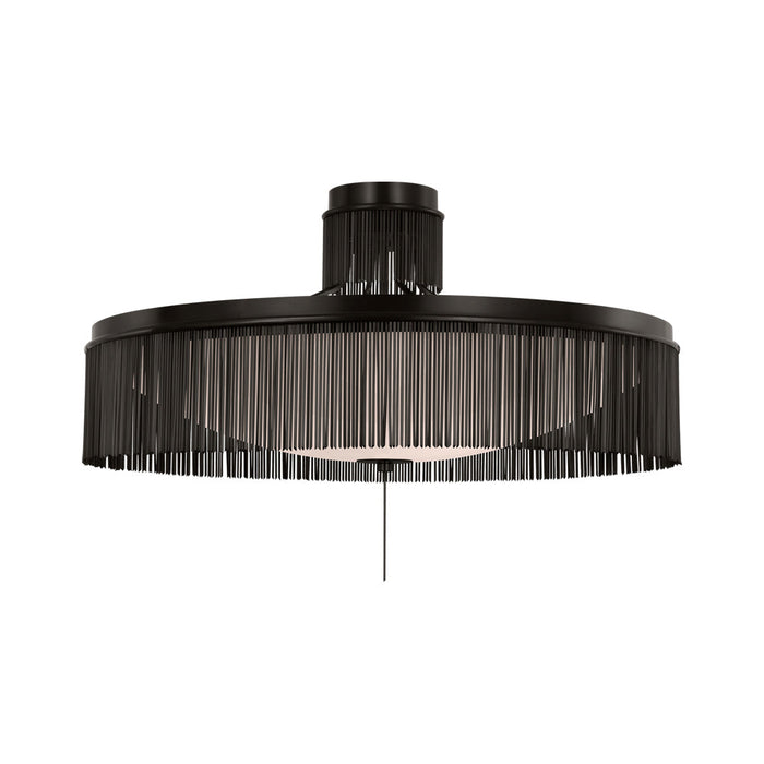 Sutton Flush Mount Ceiling Light in Bronze (32-Inch).