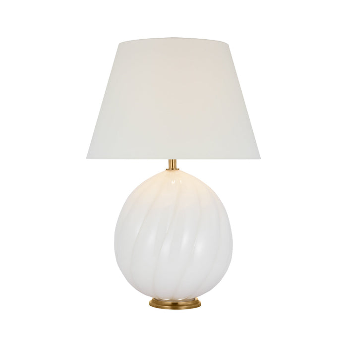 Talia Table Lamp in White Glass(Large).