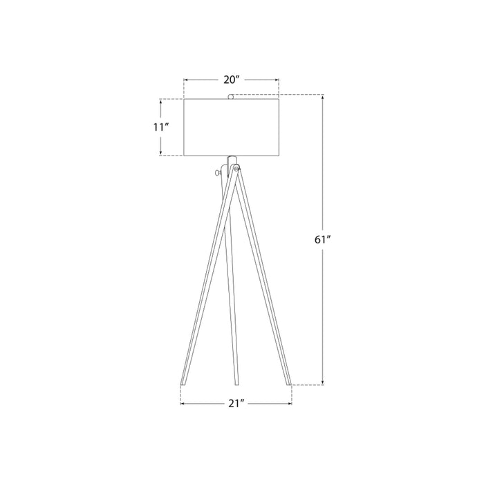 Tripod Floor Lamp - line drawing.