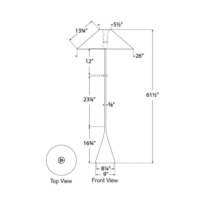 Zealous Floor Lamp - line drawing.