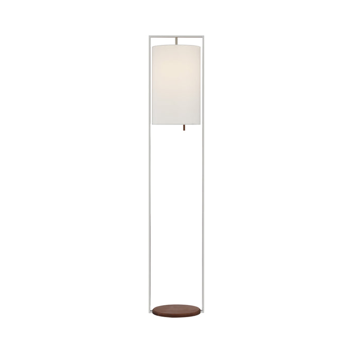 Zenz Floor Lamp in Polished Nickel/Walnut.