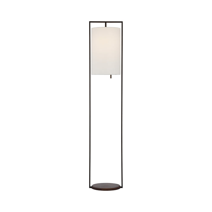 Zenz Floor Lamp in Warm Iron/Dark Walnut.