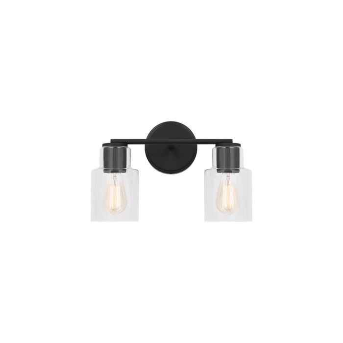 Sayward Bath Vanity Light in Midnight Black (2-Light).