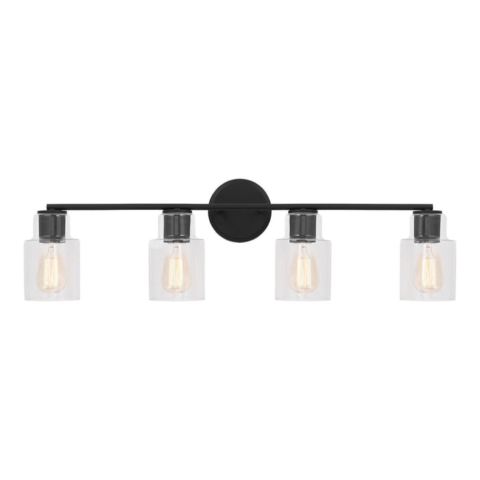 Sayward Bath Vanity Light in Midnight Black (4-Light).