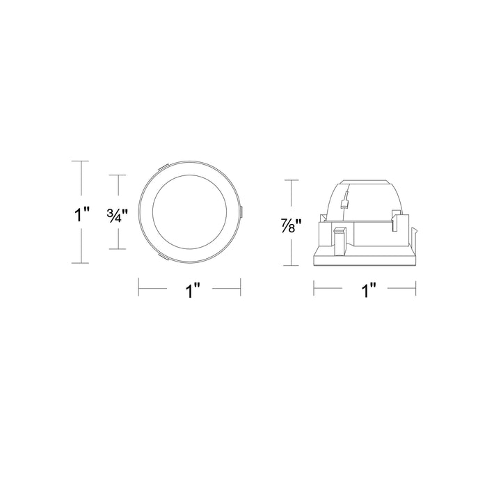 Aether Atomic Round Downlight Recessed Light - line drawing.
