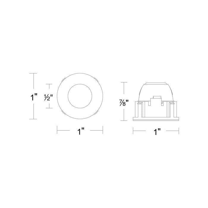 Aether Atomic Round Pinhole Recessed Light - line drawing.