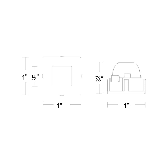 Aether Atomic Square Pinhole Recessed Light - line drawing.