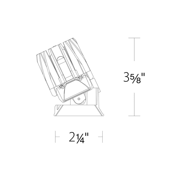 FQ 2" Shallow Square Adjustable LED Recessed Light - line drawing.