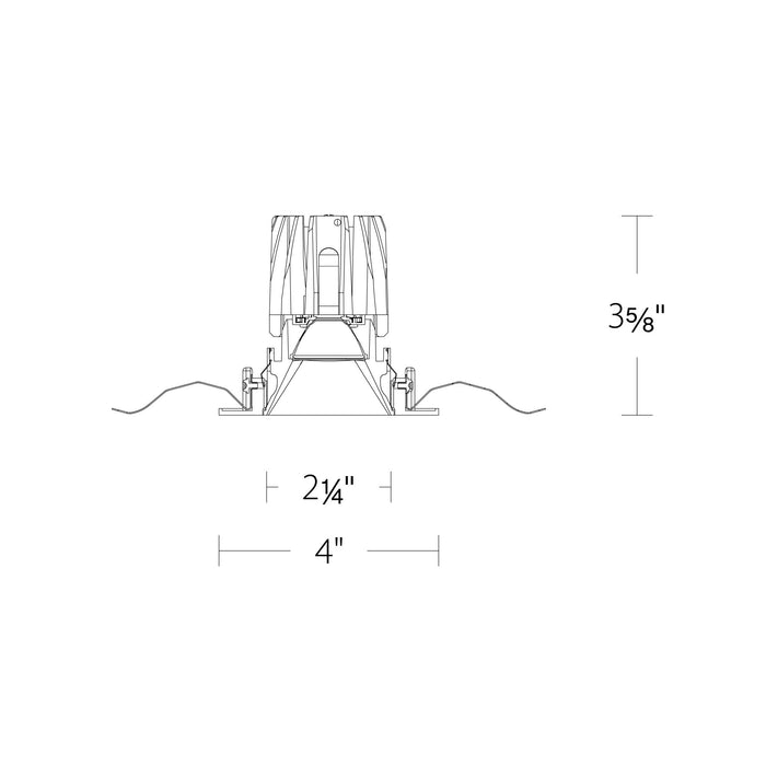 FQ 2" Shallow Square LED Downlight Recessed Light - line drawing.