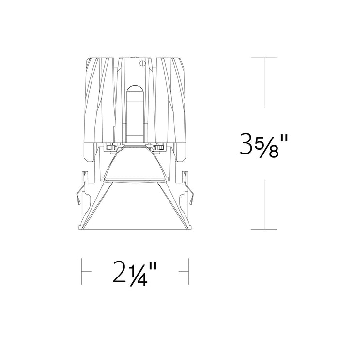 FQ 2" Shallow Square LED Downlight Recessed Light - line drawing.