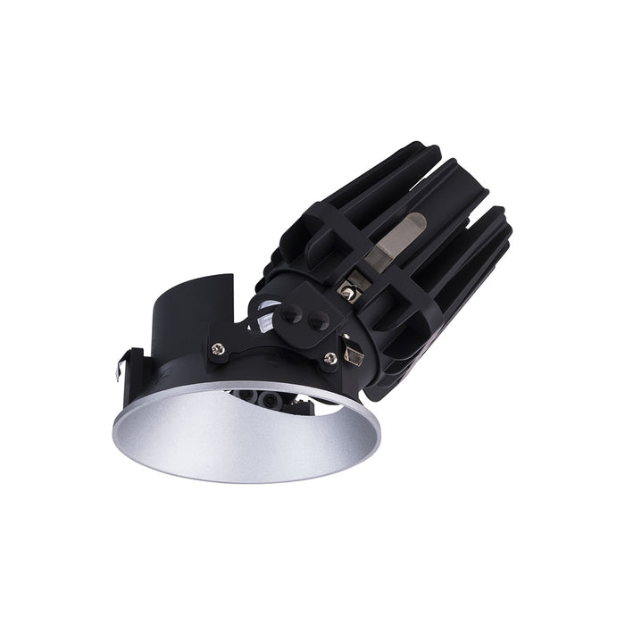 FQ 4" Round Adjustable LED Recessed Light inHaze/White (Adjustable Trimless).