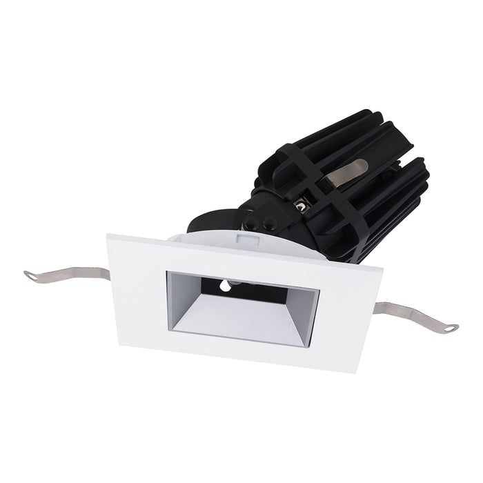 FQ 4" Square Adjustable LED Recesses Light in Haze/White (Adjustable Trim).