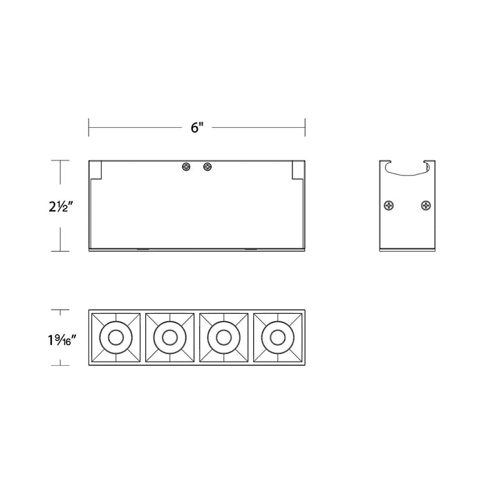 Multi Stealth Trimless LED Downlight - line drawing.