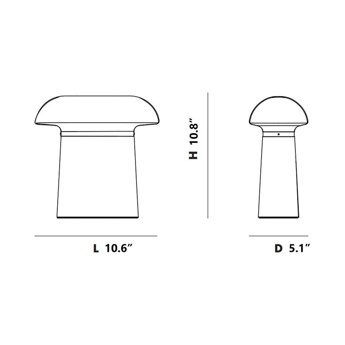 Nova Table Lamp - line drawing.