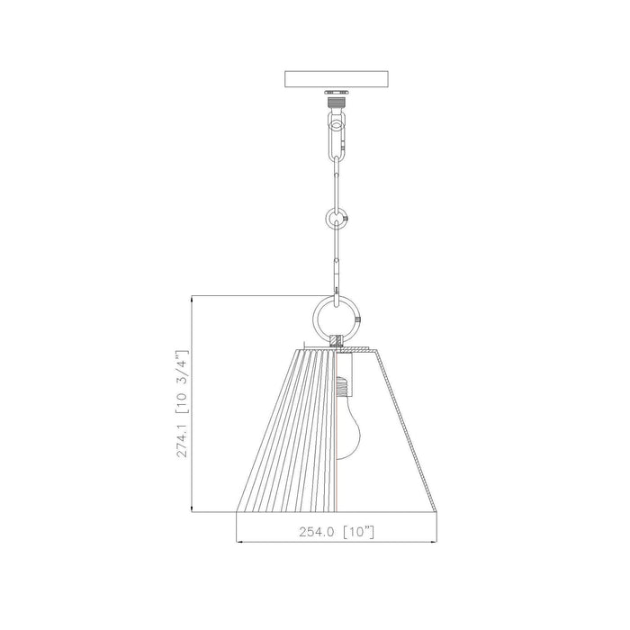 Alaric Pendant Light - line drawing.