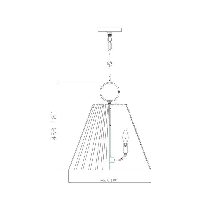 Alaric Pendant Light - line drawing.