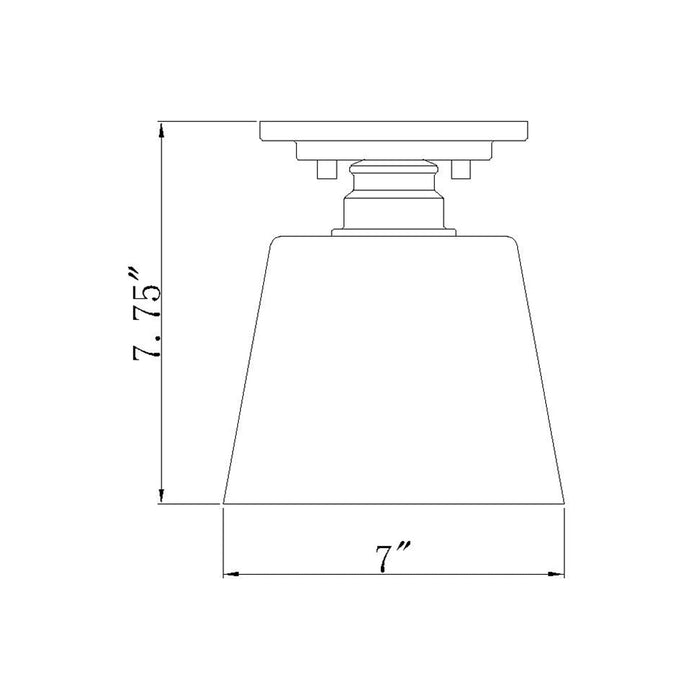 Annore Flush Mount Ceiling Light - line drawing.