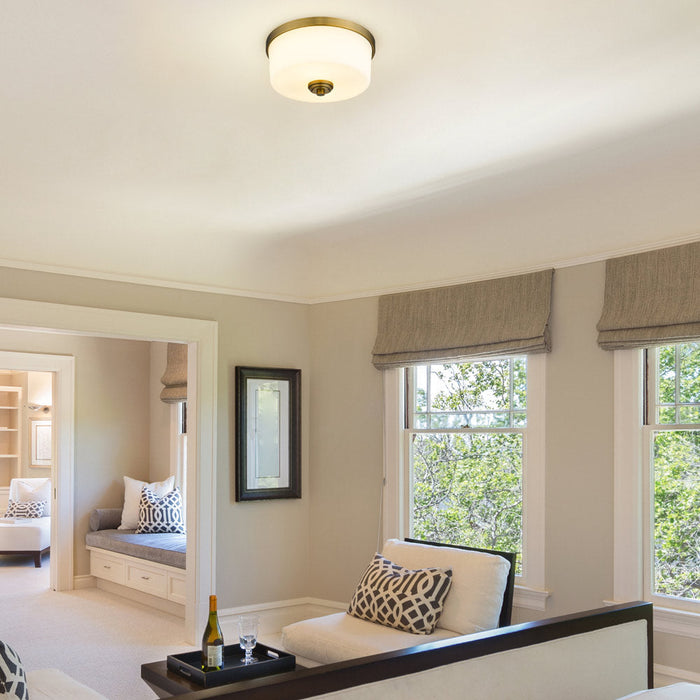 Arlington Flush Mount Ceiling Light in living room.