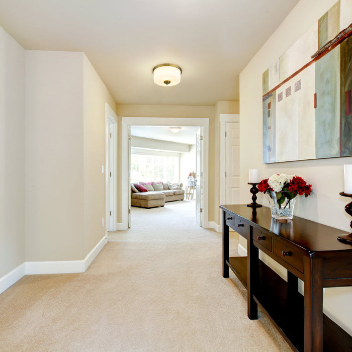 Arlington Flush Mount Ceiling Light in living room.