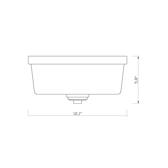 Arlington Flush Mount Ceiling Light - line drawing.