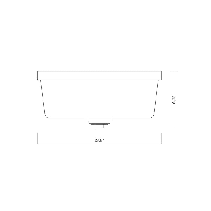 Arlington Flush Mount Ceiling Light - line drawing.