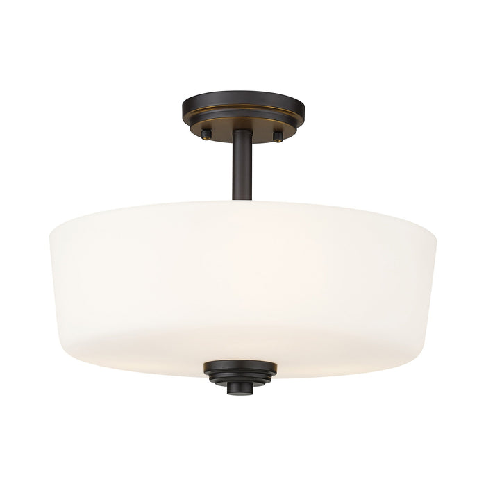 Arlington Semi Flush Mount Ceiling Light in Bronze.