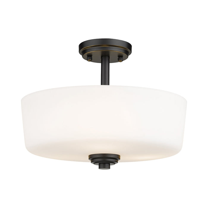 Arlington Semi Flush Mount Ceiling Light in Matte Black.