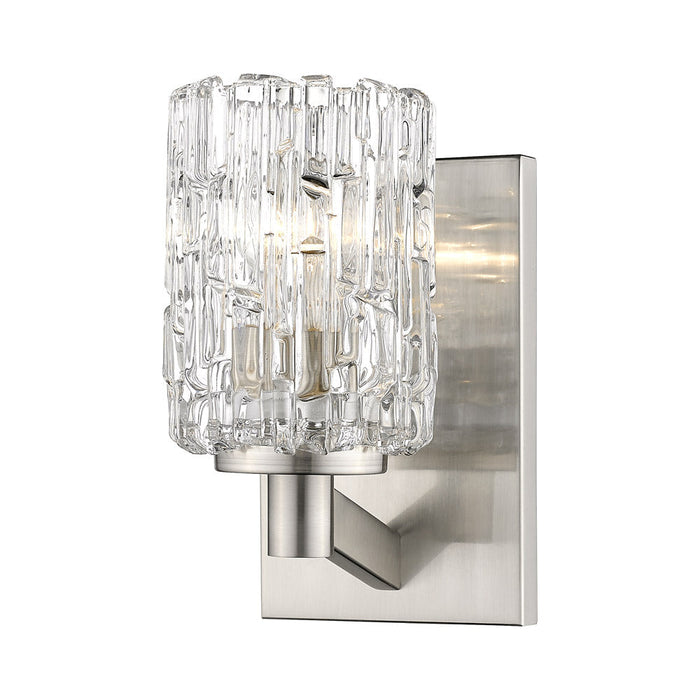 Aubrey Bath Wall Light in Brushed Nickel.