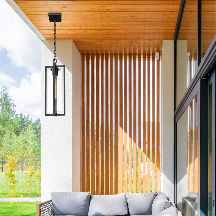 Aura Outdoor Pendant Light in Outside Area.