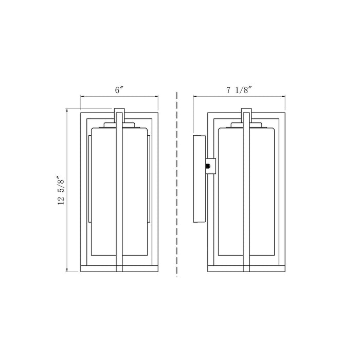 Aura Outdoor Wall Light - line drawing.